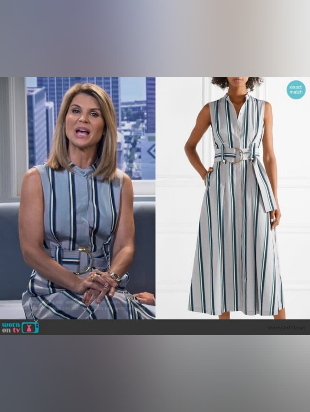 Diane von Furstenberg DVF Striped Belted Maxi Shirtdress – Size 8 – Like New - Picture 3 of 16